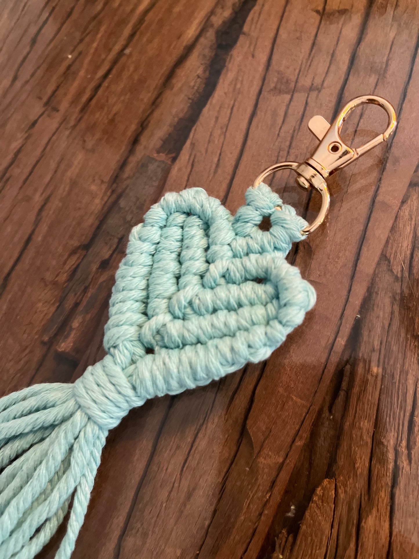 Sleutelhanger macramé hart