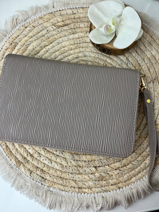 A6 portemonnee binder taupe