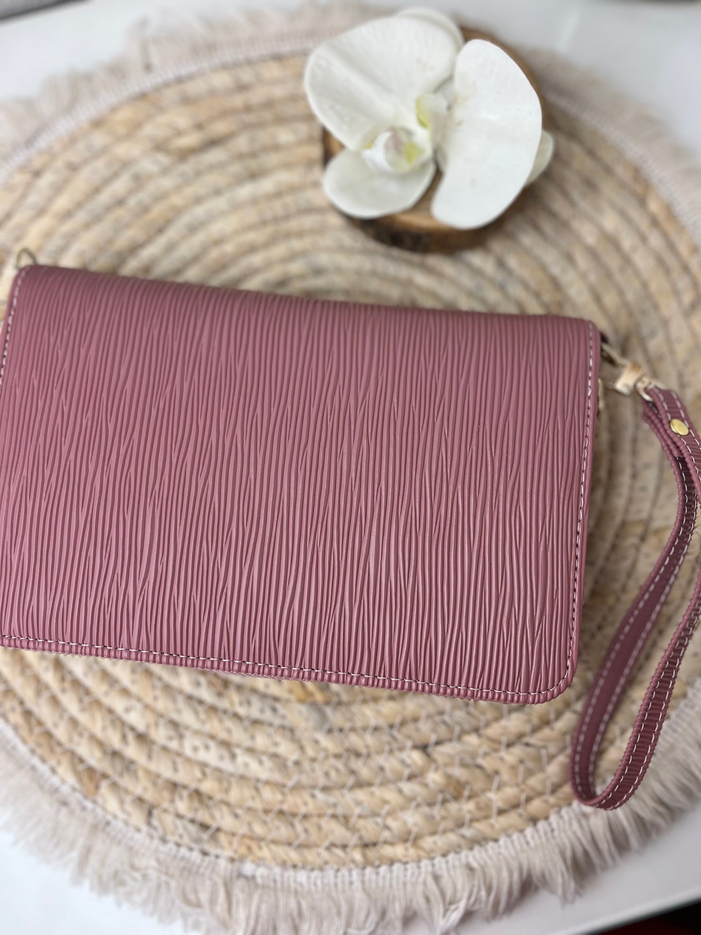 A6 portemonnee binder mauve