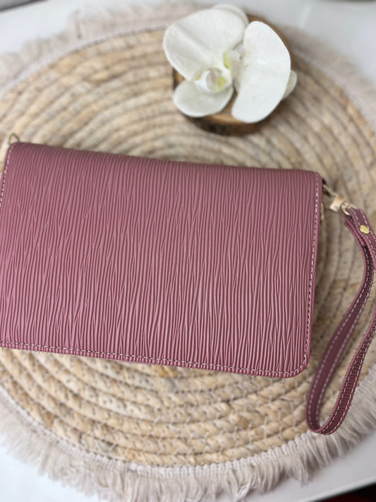 A6 portemonnee binder mauve