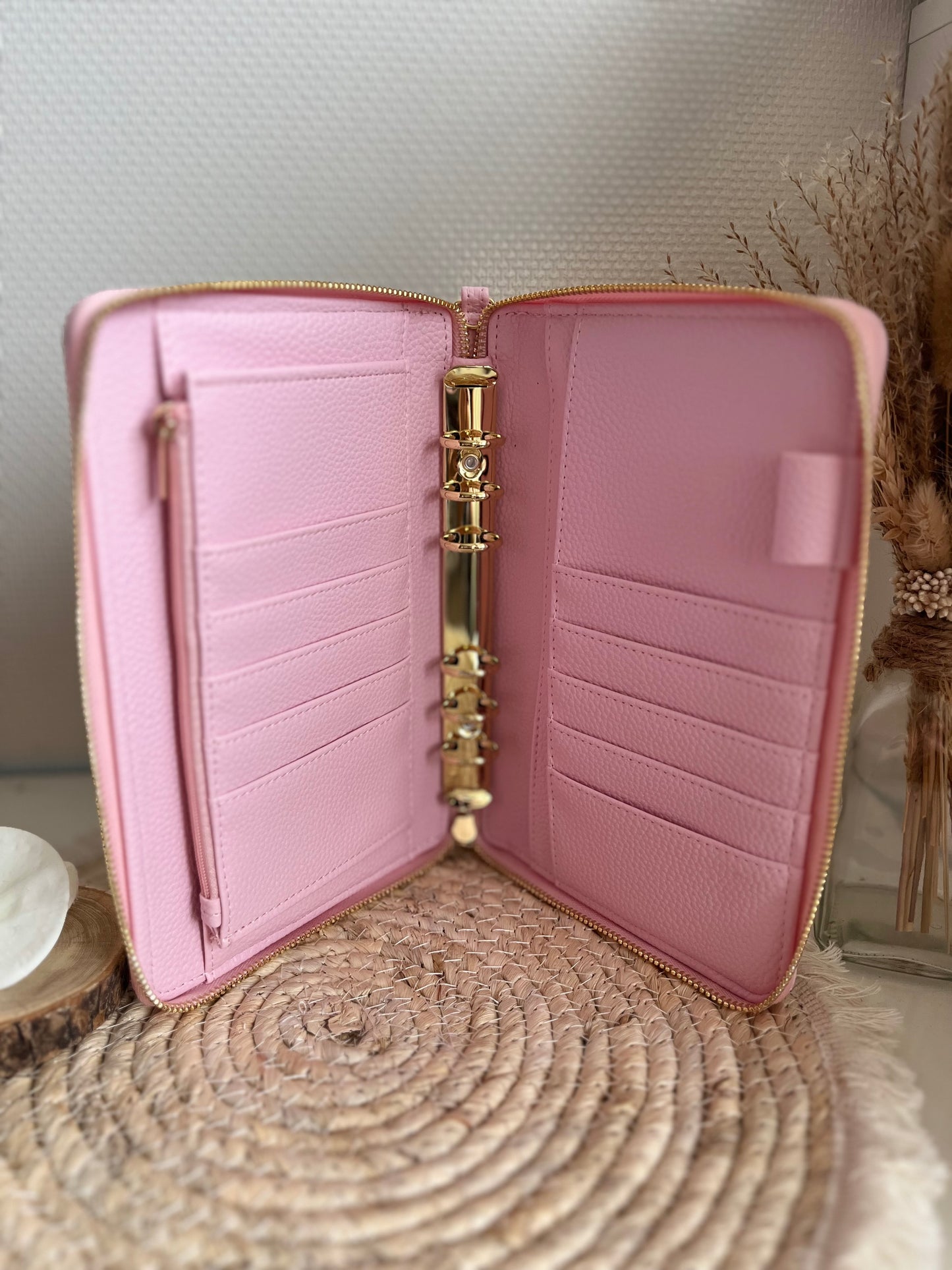 Luxe rits binder a6 babyroze