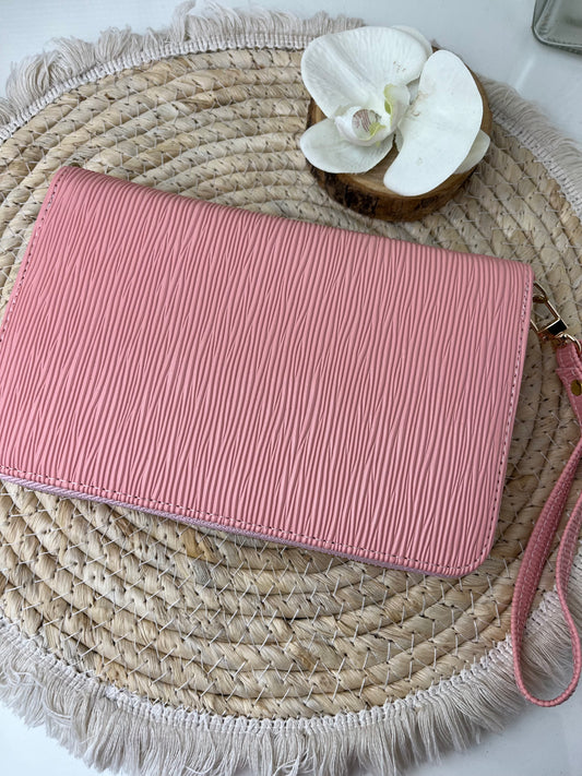 A6 portemonnee binder Peach