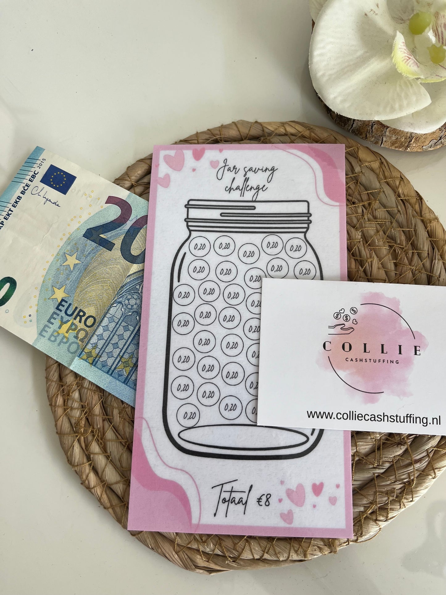 Jar saving challenge roze