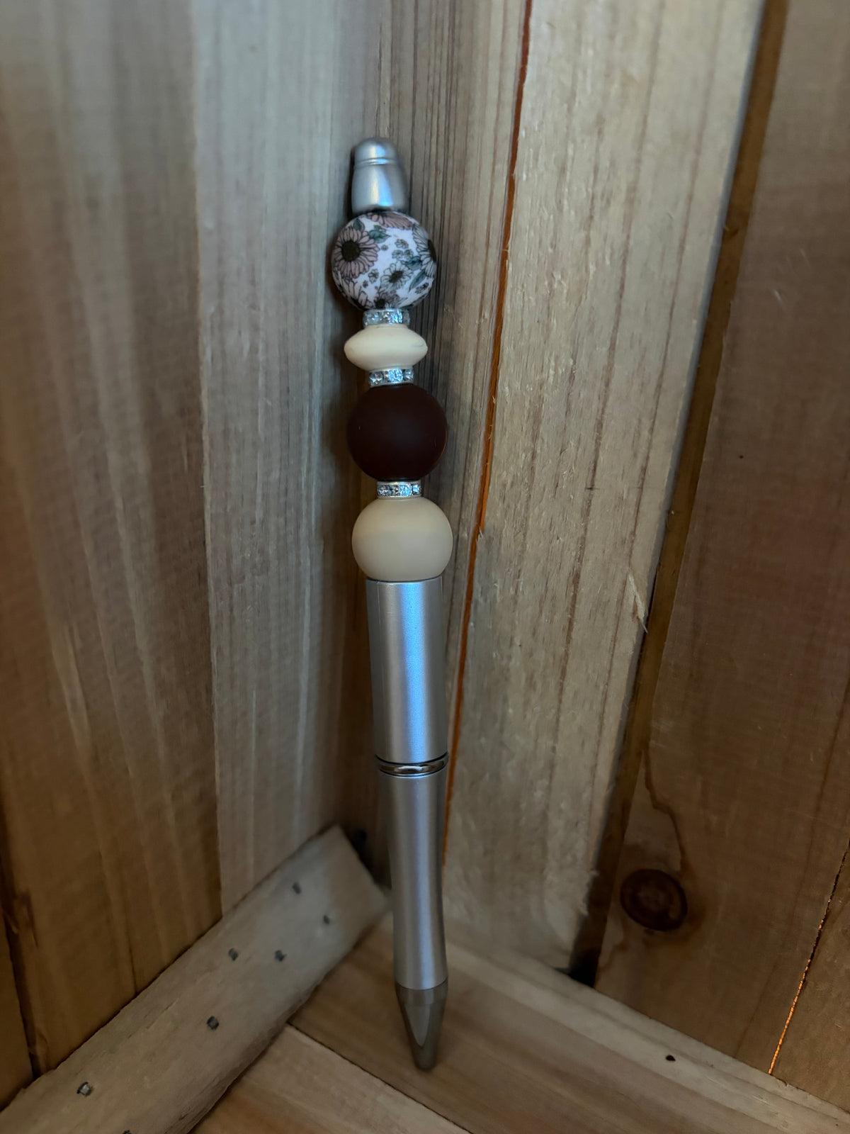 Pen bloem zilver