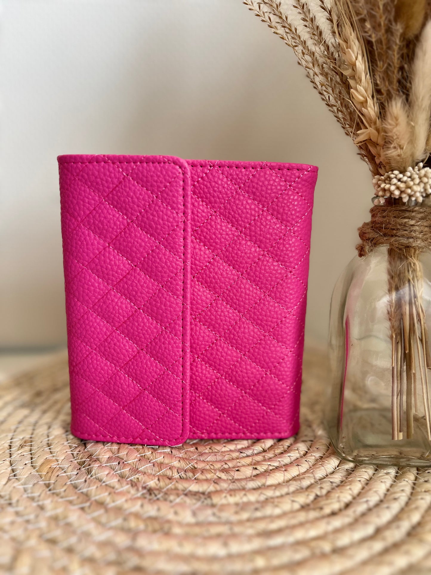 A7 luxe portemonnee binder pebble hotpink