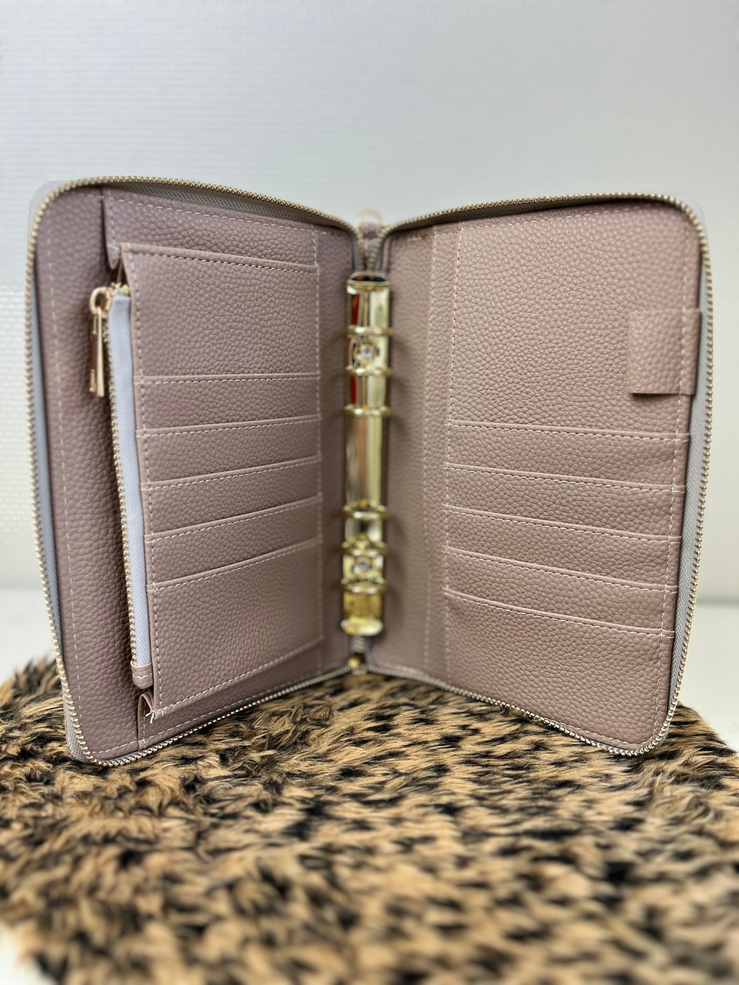 Luxe rits binder taupe