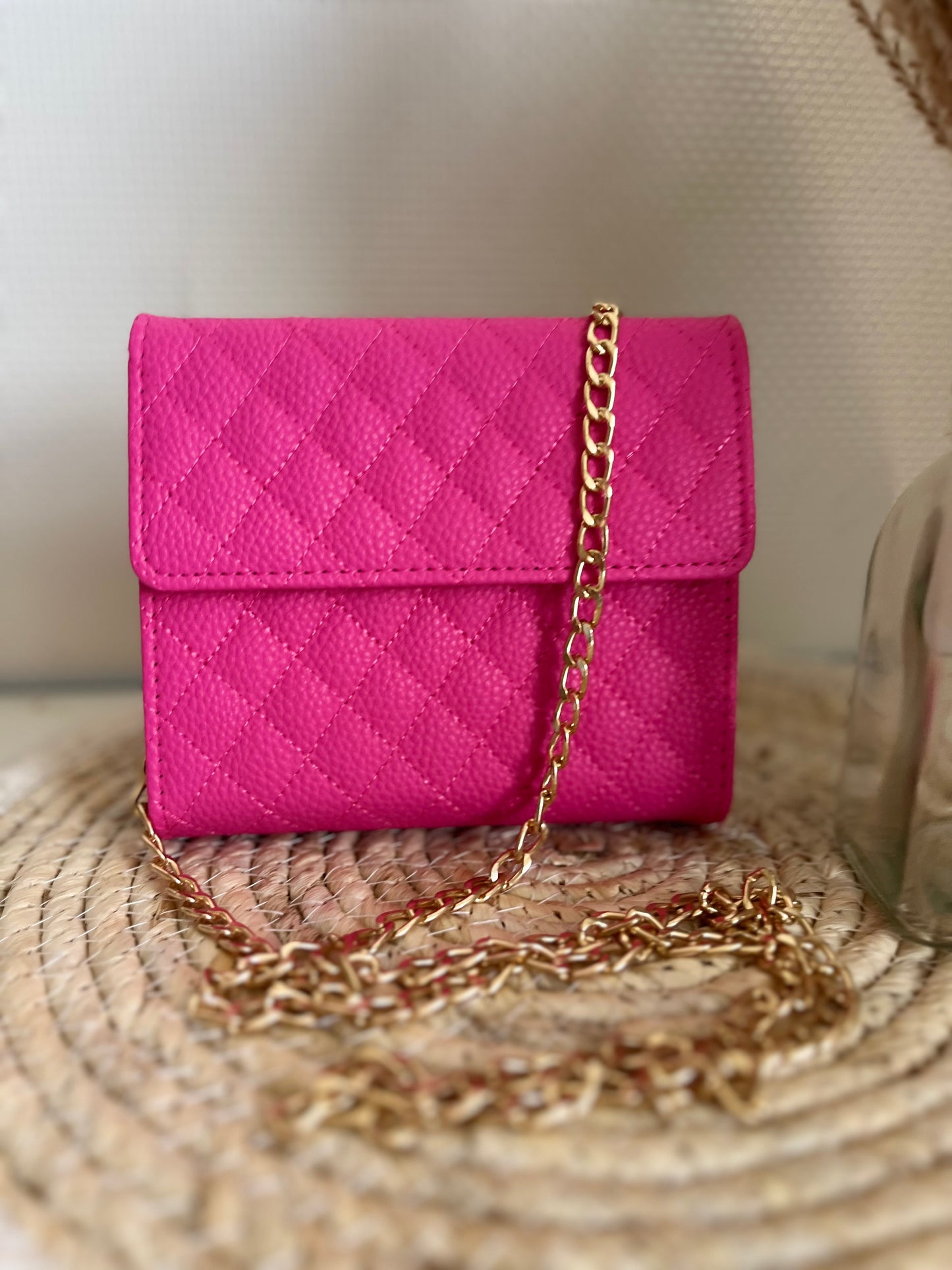 A7 luxe portemonnee binder pebble hotpink