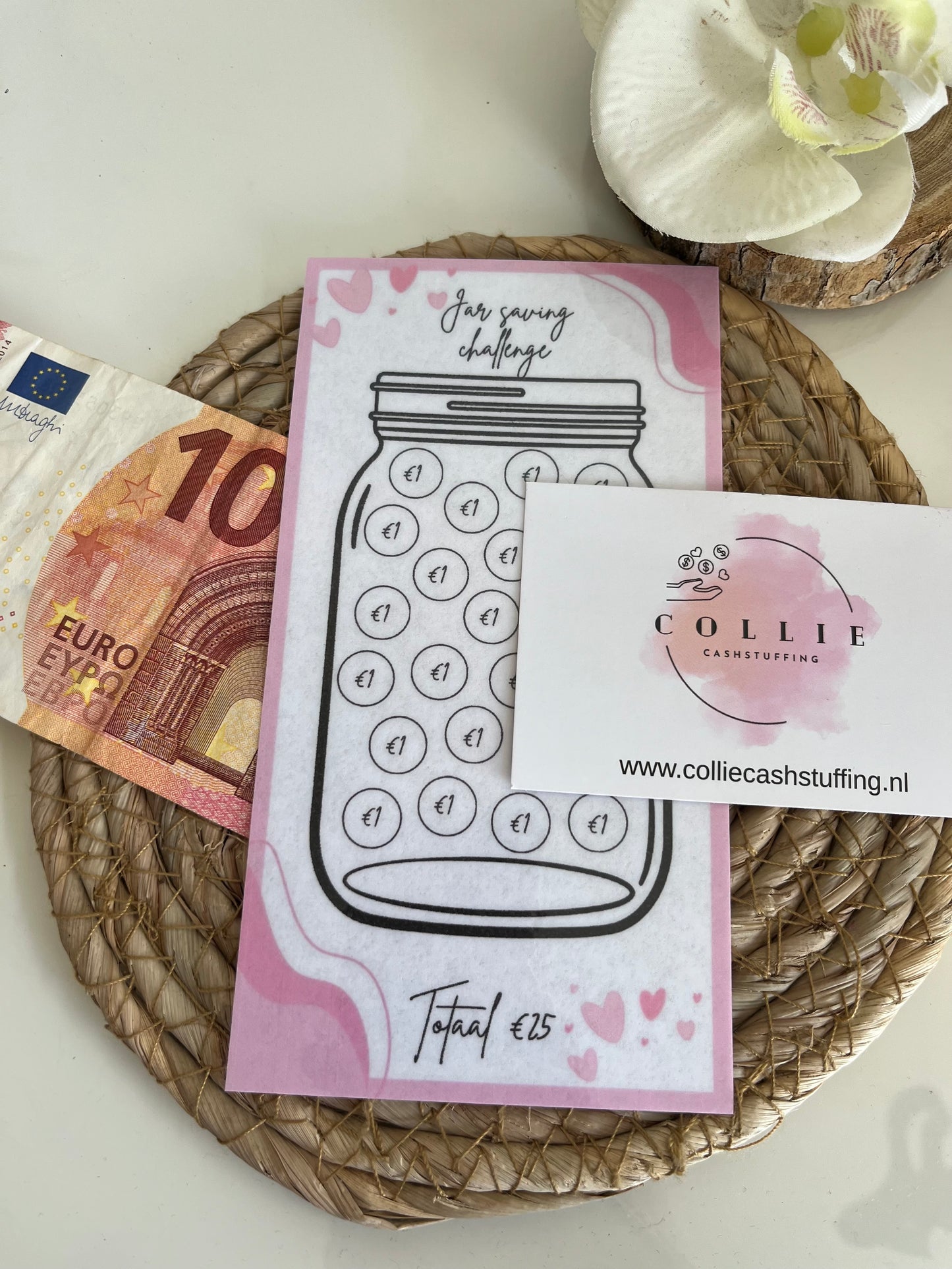 Jar saving challenge roze