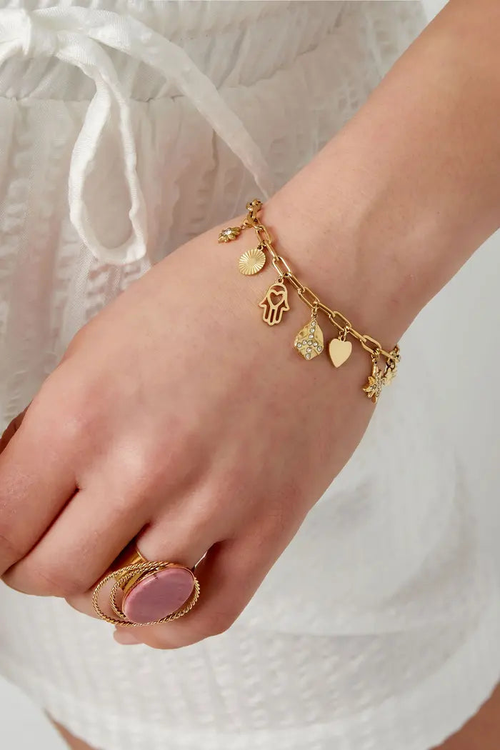 Bedelarmband goud