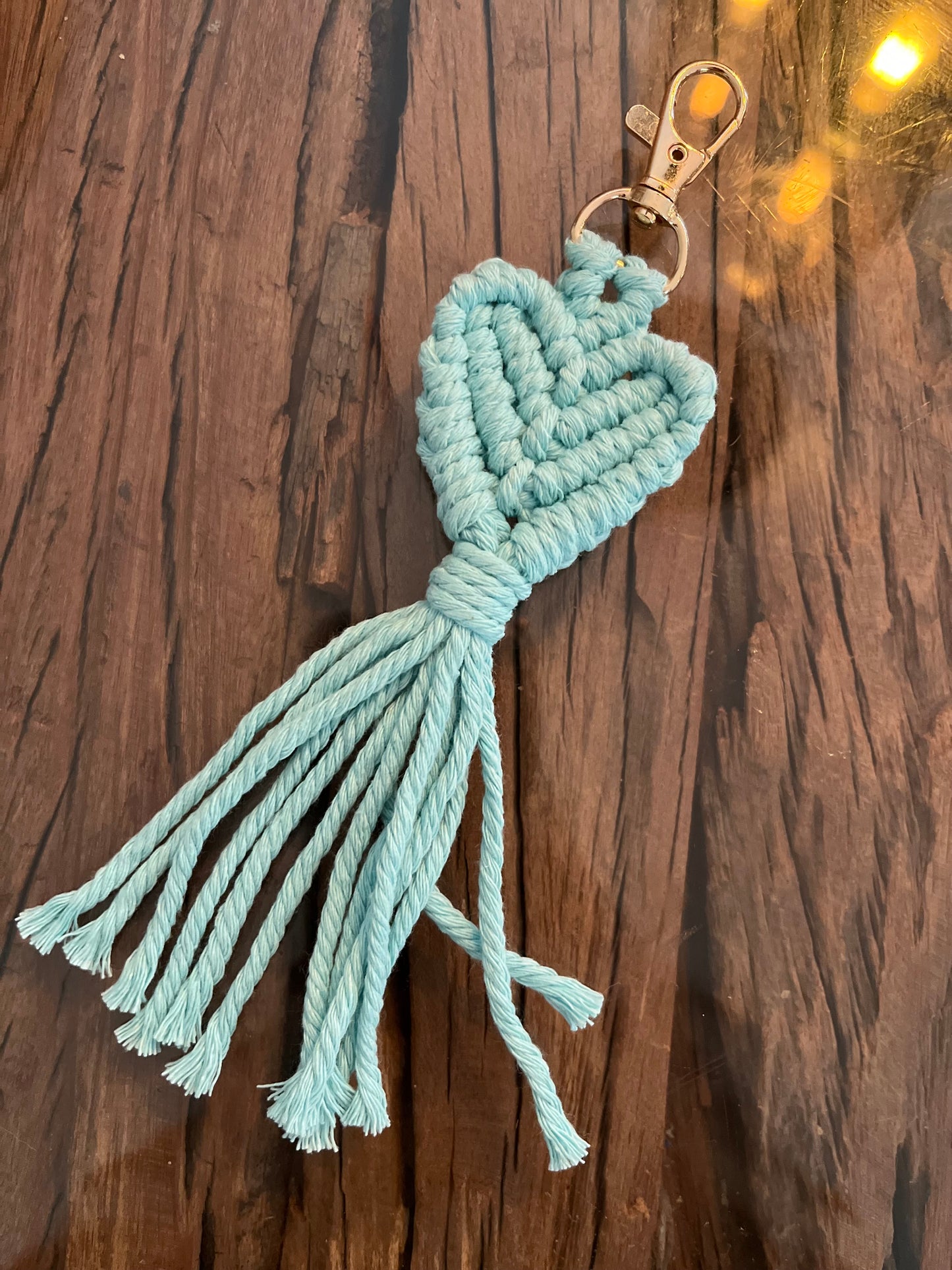 Sleutelhanger macramé hart