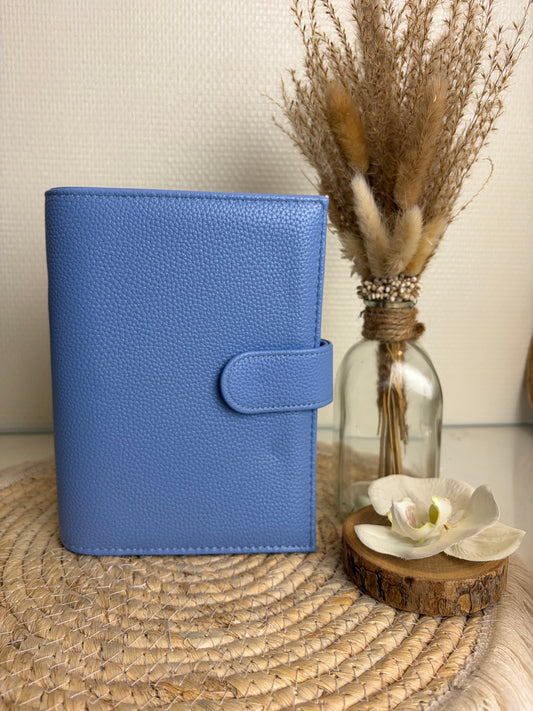 A6 binder dubbele drukknoop lavendel blauw