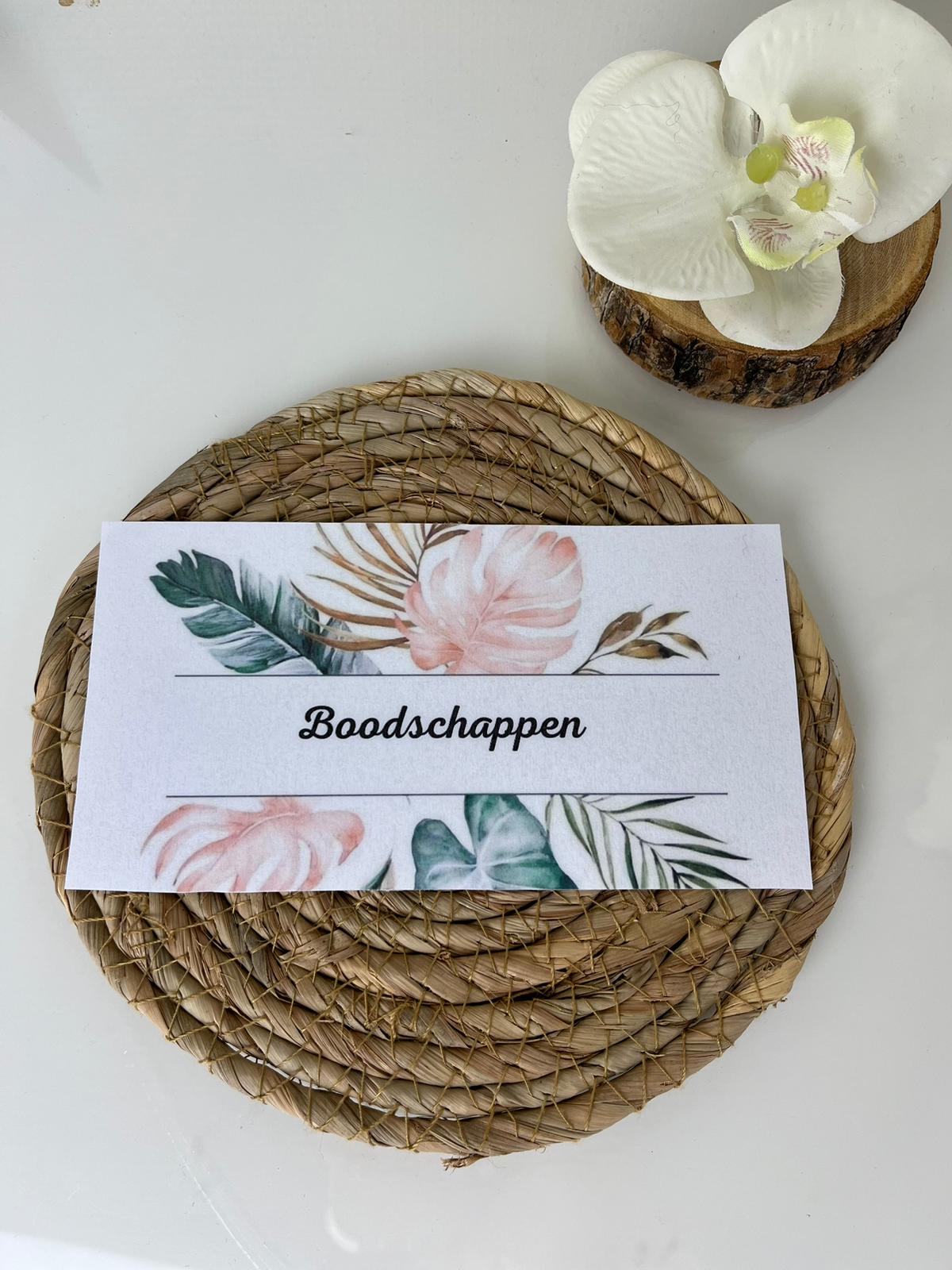 Dashboard tropische bloemen met bedrukking naar keus